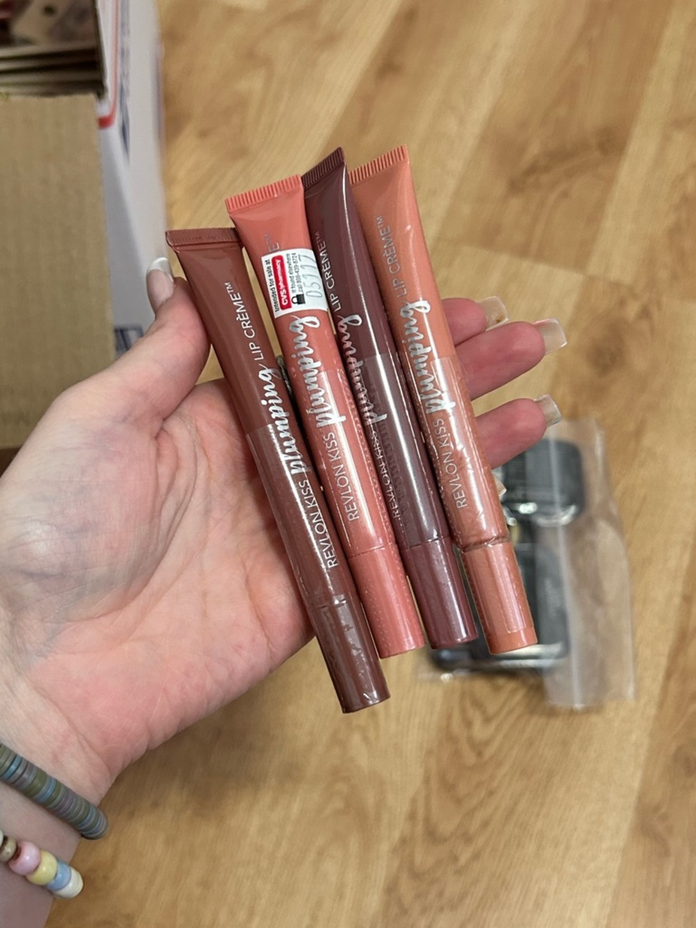 Revlon Kiss Plumping Lip Crème Trio - Brown, Peach, Rose, Nude Shades